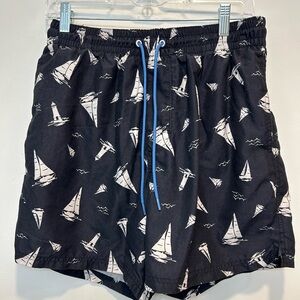 Nautical Black Swim Shorts